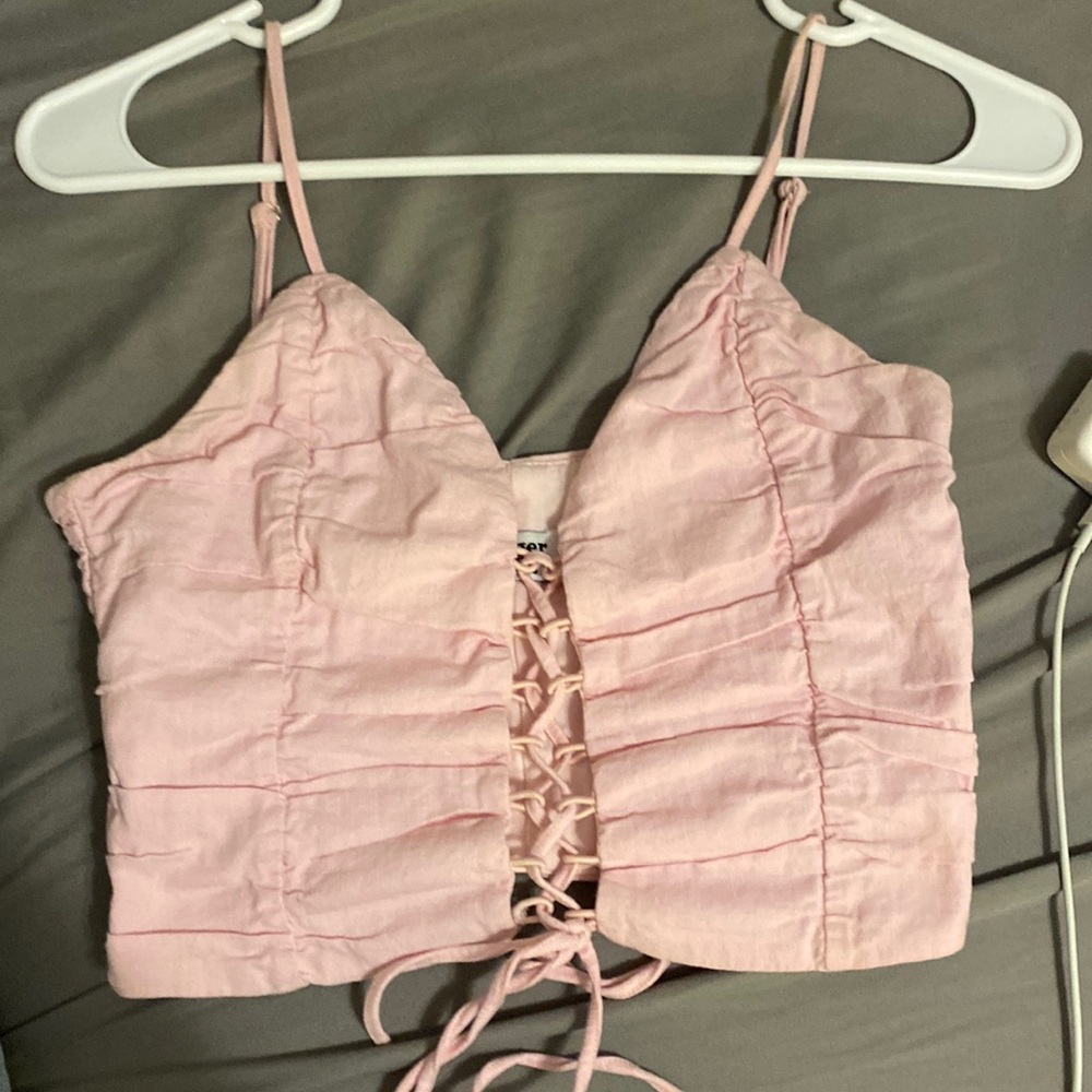 Lace up tank top